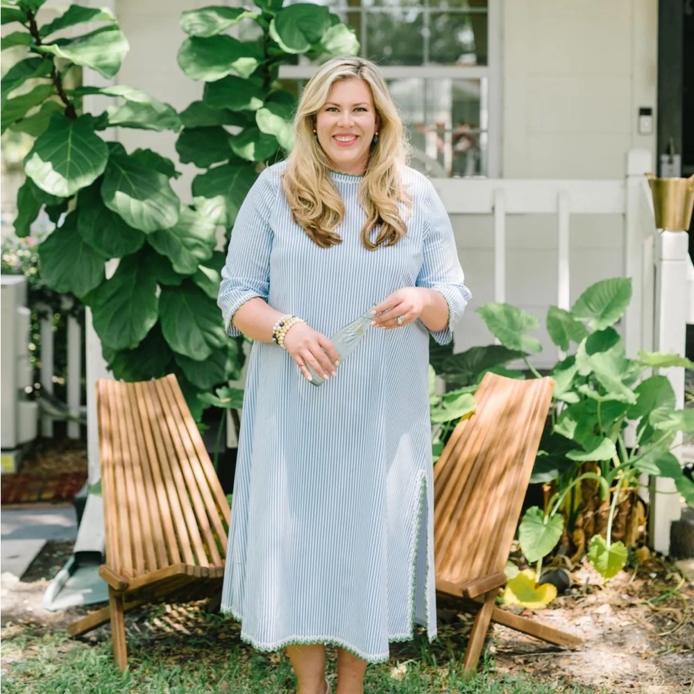 Tuckernuck Blue Striped “Jamie” Caftan Dress